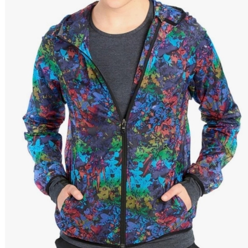 LOLE | Women's Floral Print Lightweight Hooded Windbreaker Jacket,‎ Size S